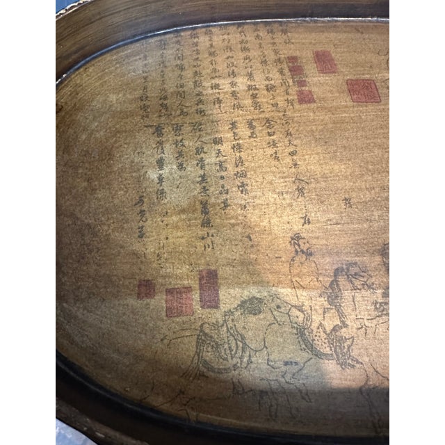 Chinoiserie Chinoiserie Motif Wood Painted Tray For Sale - Image 3 of 7