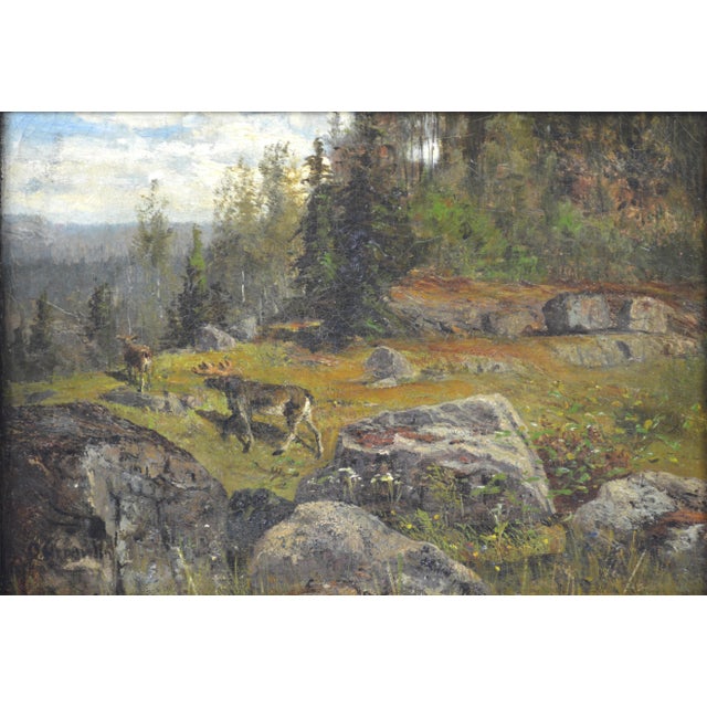 Olof Hermelin (Sweden/US 1827-1913). A very good 19th century Swedish landscape done in a Barbizon transitional...