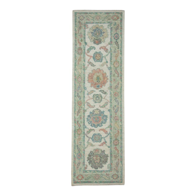 Turkish Oushak Runner Rug 2'5" x 8' #17401 For Sale