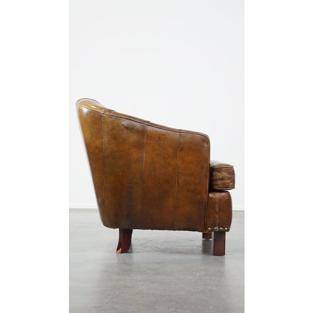Vintage Leather Lounge Chair For Sale - Image 3 of 15