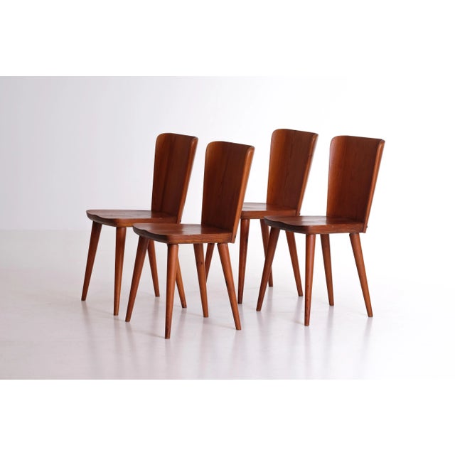 Wood Swedish Pine Chairs by Göran Malmvall, 1960s, Set of 4 For Sale - Image 7 of 9