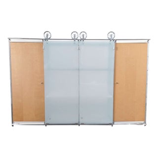 Vintage Postmodern Balton Sideboard in Metal Glass, 1980s For Sale