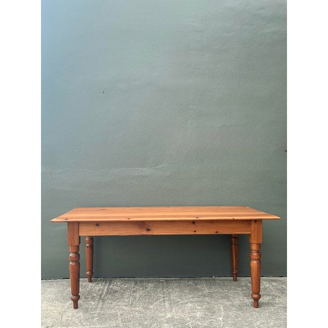 Vintage Knotty Pine Farm Table For Sale - Image 12 of 12