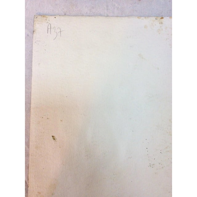 Mid 20th Century French Watercolor Painting For Sale - Image 9 of 10