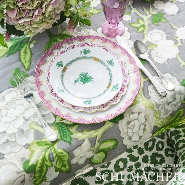 Contemporary Sample- Schumacher Bermuda Blossoms Fabric in Slate For Sale - Image 3 of 3