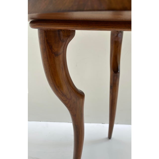 Late 20th Century Vintage Burl Side Table With 3 Graceful Antelope