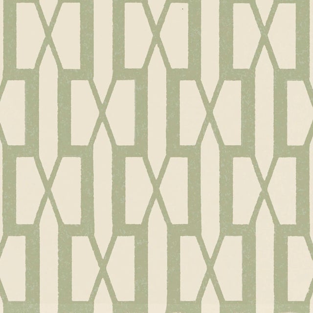 Schumacher X Veere Grenney Belvedere Wallpaper in Sage For Sale