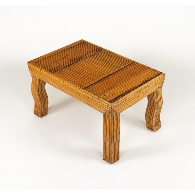 Mid-Century Coffee Table with Wavy Legs in Rattan attributed to Vivai del Sud, Italy, 1970s For Sale - Image 12 of 18