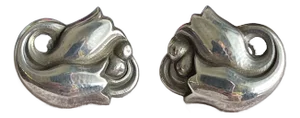 Vintage Sterling Silver Tulip Earrings, Georg Jensen