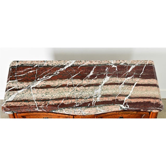 Late 18th Century French Louis XV Period Commode with Original Hand Cut Marble Top For Sale - Image 9 of 16