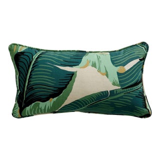 Beverly Hills Hotel Martinique Banana Leaf Lumbar Pillow For Sale