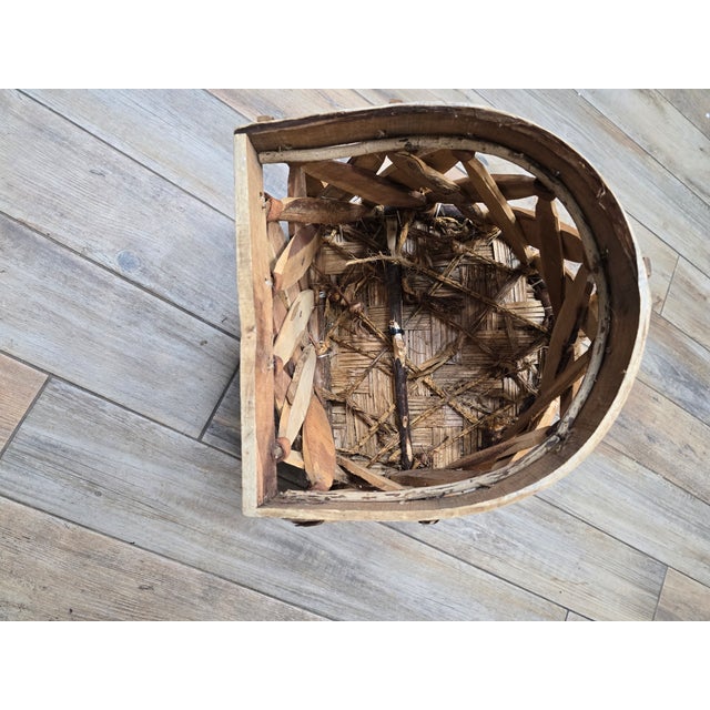 Vintage Mexican Child's Leather Equipal Barrel Chair With Pyrography Art For Sale In Dallas - Image 6 of 10