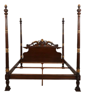 Francesco Molon Mahogany King Size Poster Bed