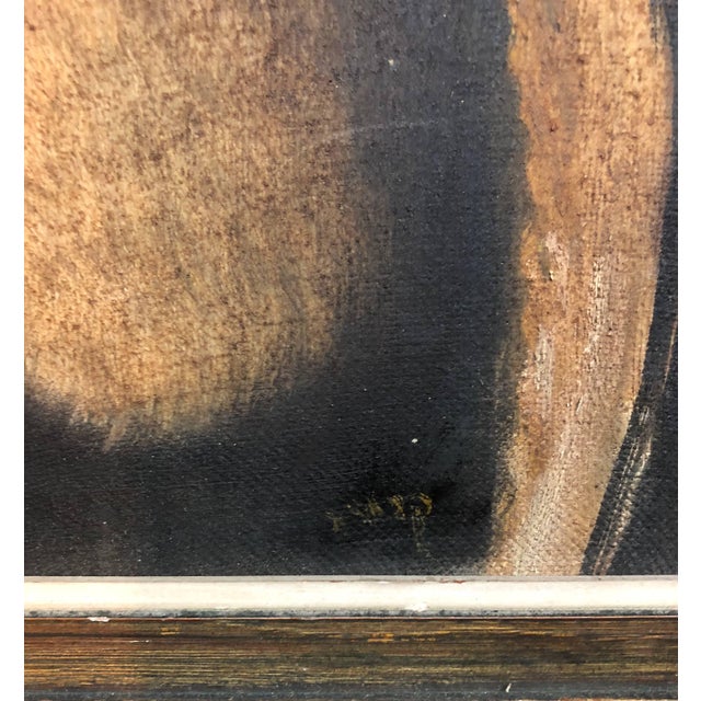 Post Impressionist Chassidic Rabbi with Shtreimel, Rare Judaica Oil Painting Signed in Hebrew For Sale - Image 3 of 3