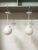 Pair of Mid-Century Modern Feldman Globe Pendant Lights, Los Angeles, Refinished White & Milk Glass For Sale - Image 10 of 11