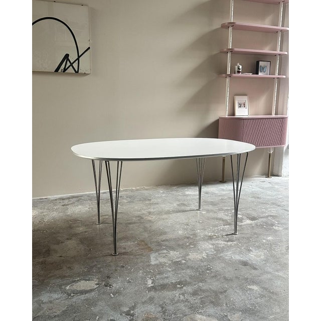 "Superellipse" table, designed by Piet Hein, Bruno Mathsson, and Arne Jacobsen and produced by Fritz Hansen in Denmark....