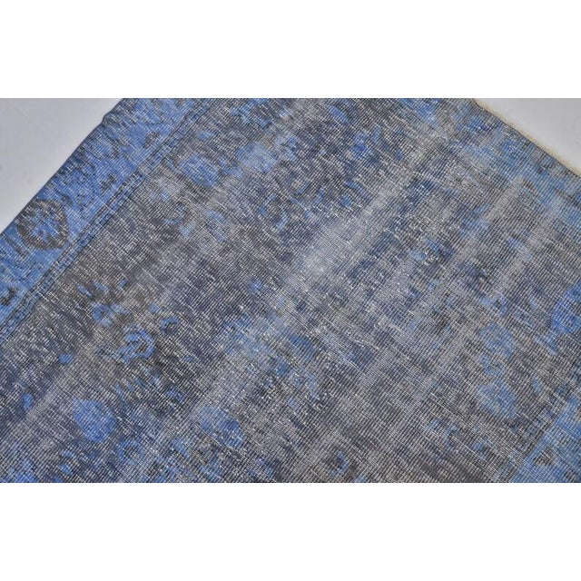 Textile Blue Vintage Anatolian Wool Carpet For Sale - Image 7 of 10