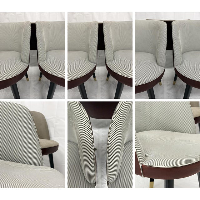 Set of 6 Baxter "Colette" Chairs by Roberto Lazzeroni in Leather Brass For Sale - Image 16 of 18
