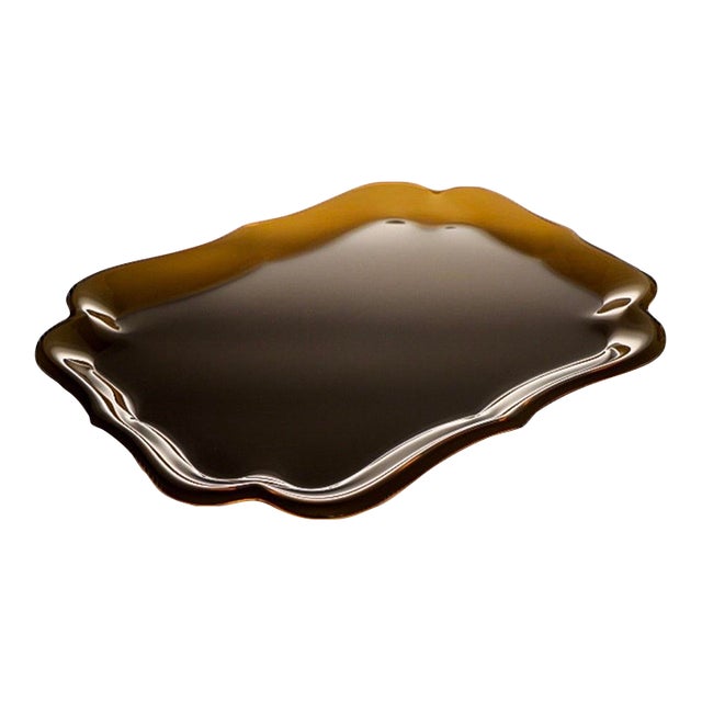 1970s Spisani for Svenskt Tenn Barockbrickan Brown Acrylic Tray For Sale