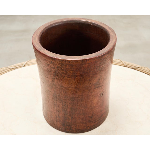 Large Chinese Export Hardwood Scholar's Brush Pot Vessel For Sale In Sacramento - Image 6 of 16