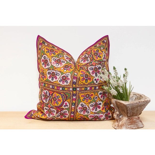 Our antique embroidered decorative pillow cover is crafted by the skilled pastoralists of Upper Sind, know as the finest...