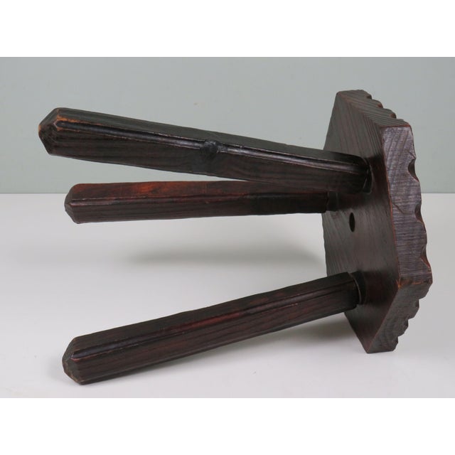 Vintage Spanish Wood Stool, 1960s For Sale - Image 6 of 9