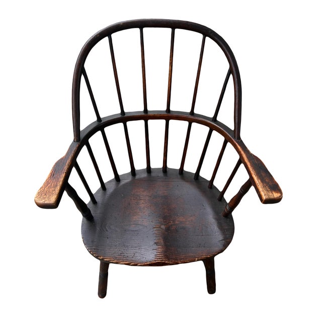 19th Century Late 19th-Century American Firehouse Sack Back Windsor Armchair For Sale - Image 5 of 12