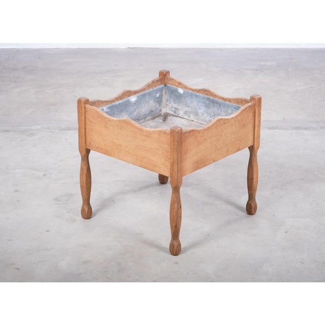 Brutalist Oak Planter Stand by Henning Kjærnulf, Denmark, 1960s For Sale - Image 3 of 8