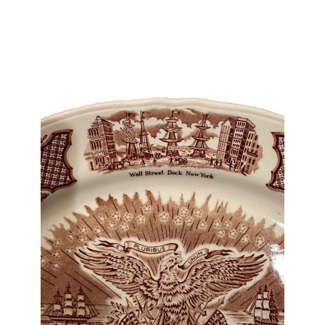 Vintage Alfred Meakin Staffordshire Fair Winds The Friendship of Salem Brown Platter For Sale In New York - Image 6 of 8