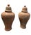 Vintage Pair of Swirled Marbled Glaze Ceramic Temple Jars With Lids For Sale - Image 4 of 12
