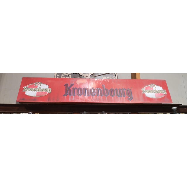 Vintage Red Metal Trade Sign, 1970s For Sale - Image 9 of 9