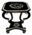 Luxury Black Mother-of-Pearl Inlay End Table With Sculptural Curved Base For Sale