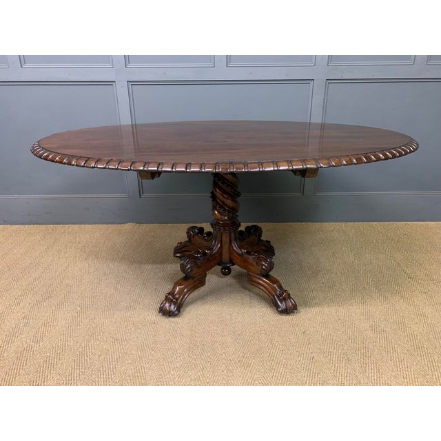 Brown Regency Rosewood Centre Table, 1825 For Sale - Image 8 of 17