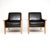 A stunning pair of vintage Swedish leather armchairs, dating from the 1960’s. The quality is outstanding, the solid cherry...
