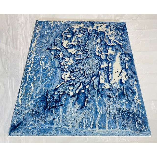 Marco Schmidli 60x48 Blue Abstract Acrylic Painting on Canvas, Signed & Dated For Sale - Image 9 of 18