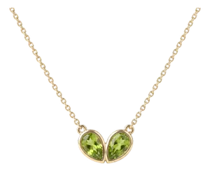 Toi Et Moi Double Pear-Cut Peridot August Birthstone Necklace