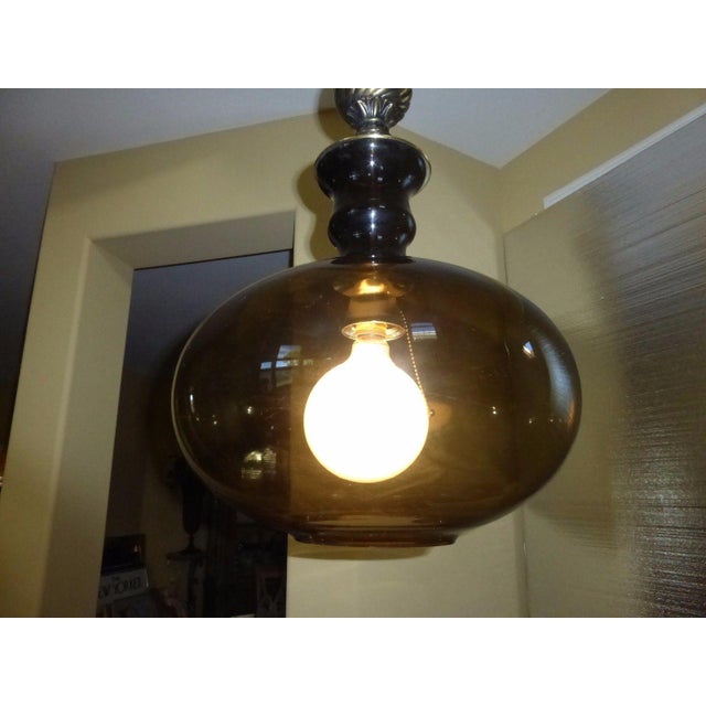 Vintage Mid Century Modern Hanging Swag Globe Light Lamp W ...