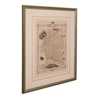1850's Antique Lithography Map For Sale