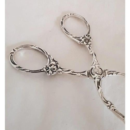 Antique Early 20th Century 800 Silver Patisserie Serving Tongs For Sale - Image 6 of 18