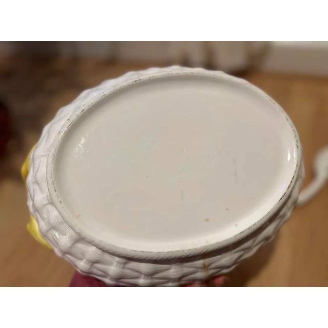 White Antique Majolica Ceramic Soup Tureen With Vegetables - Comes With Lid and Spoon For Sale - Image 8 of 12