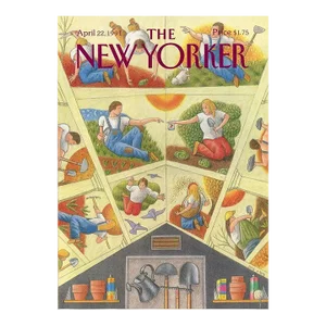 1991, New Yorker Magazine Cover, April 22 (Bob Knox), Original Vintage Cover, Spring, Gardening