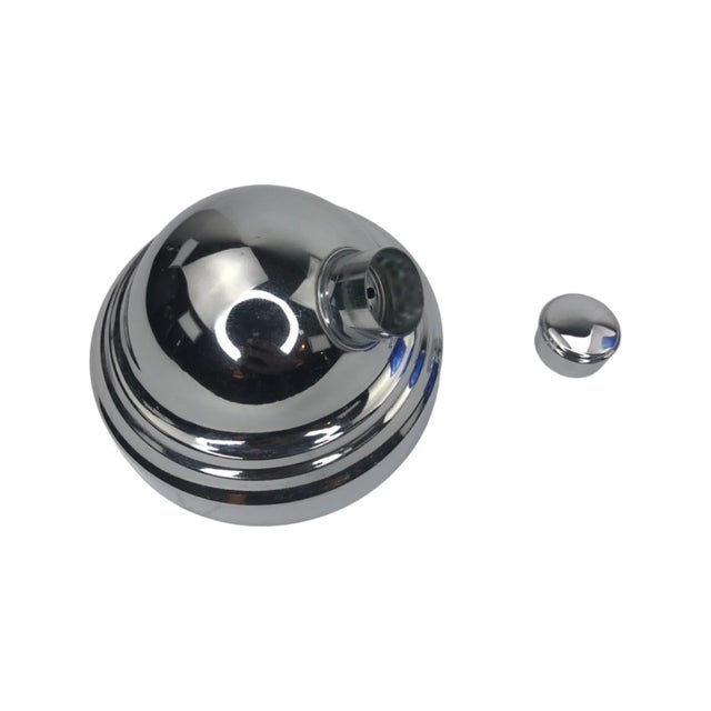 Metal Art Deco Cobalt Blue Cocktail Shaker With Classic Recipes For Sale - Image 7 of 8