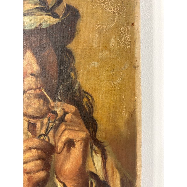 Figurative 19th Century Oil Portrait Study of a Man With Pipe For Sale - Image 3 of 12
