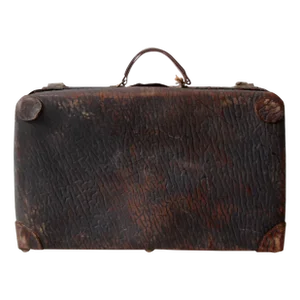 Vintage Distressed Leather Suitcase