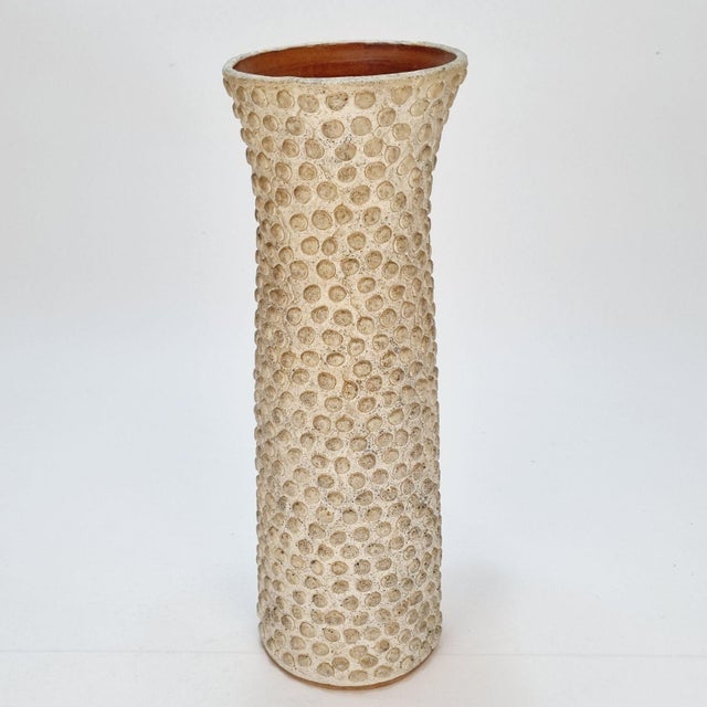 1970s Vintage Ceramic Beige Vase, 1970s For Sale - Image 5 of 13