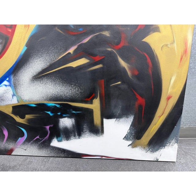 Textile Original Graffiti "#107 Vapor"Abstract Painting For Sale - Image 7 of 12