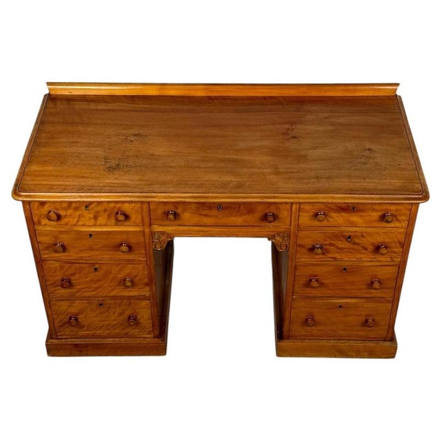 19th Century English Satinwood Writing Desk For Sale - Image 3 of 11