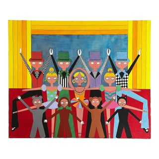 1970s “The Show” Modern Fauvist Figurative Painting by Lynn French Hansen For Sale