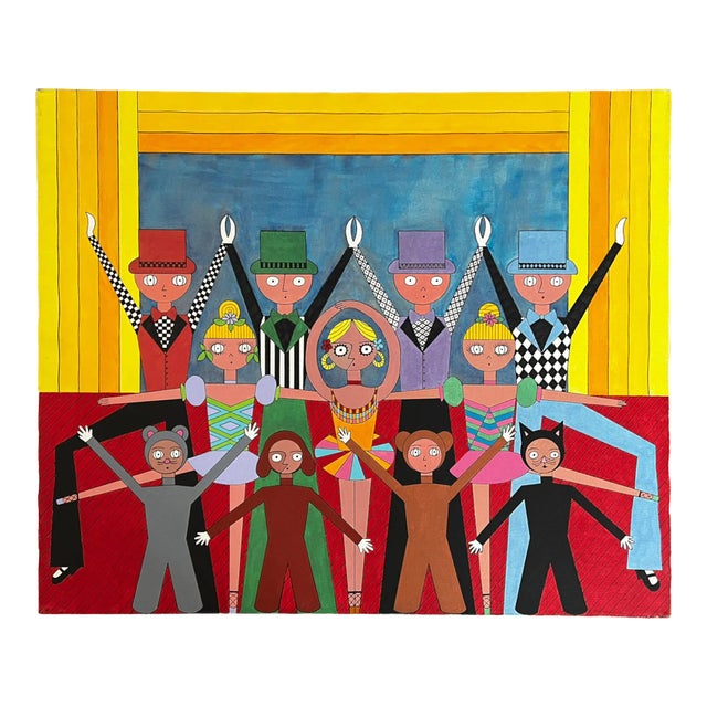 1970s “The Show” Modern Fauvist Figurative Painting by Lynn French Hansen For Sale