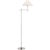 Modern J. Randall Powers by Visual Comfort Signature Hackney Cordless Bridge Arm Floor Lamp in Polished Nickel with Linen Shade For Sale - Image 3 of 3